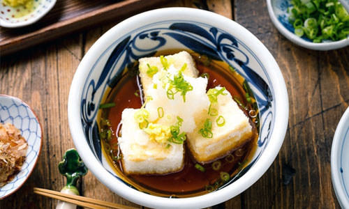 Warm Agedashi Tofu in broth